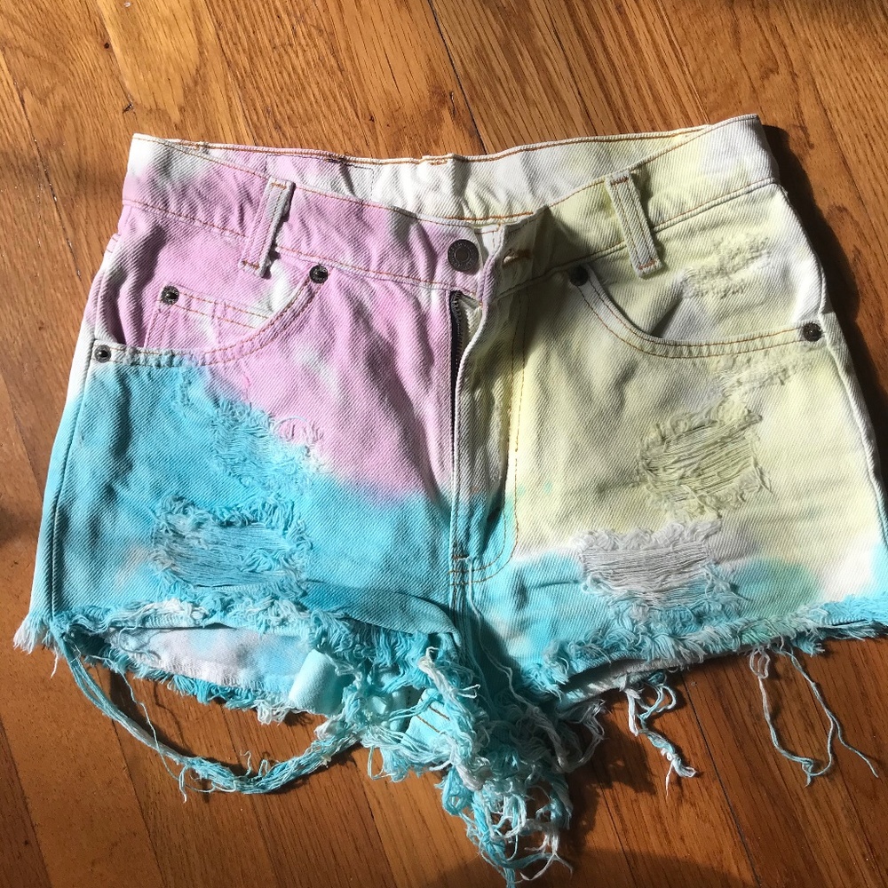Tie-Dye High Rise Cut Off Shorts